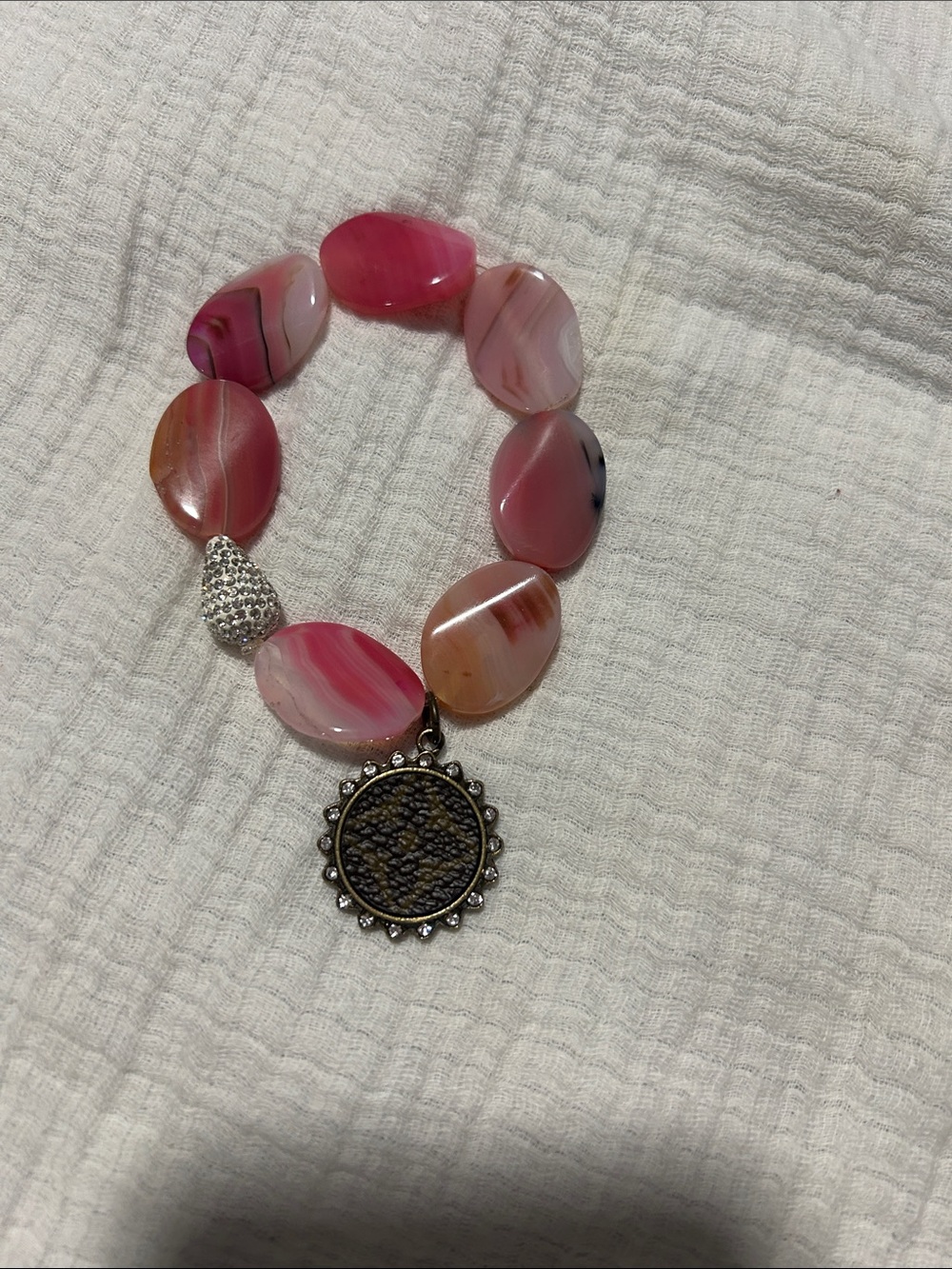 Keep it Gypsy Upcycled LV Quatrefoil Gemstone bracelet set - Picture 2 of 5